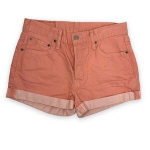 Levi's 501 High Rise Buttonfly Peach Denim Short - Size 29